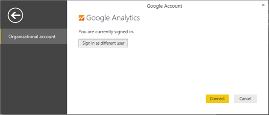 GA Sign in in Power BI desktop